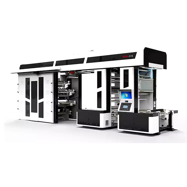 Máquina de impresión flexográfica de impresión central con semiservo de alta velocidad de 8 colores