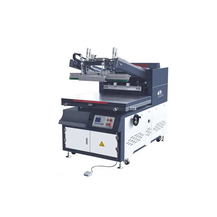 Máquina de serigrafía con brazo diagonal plano controlada por microcomputadora