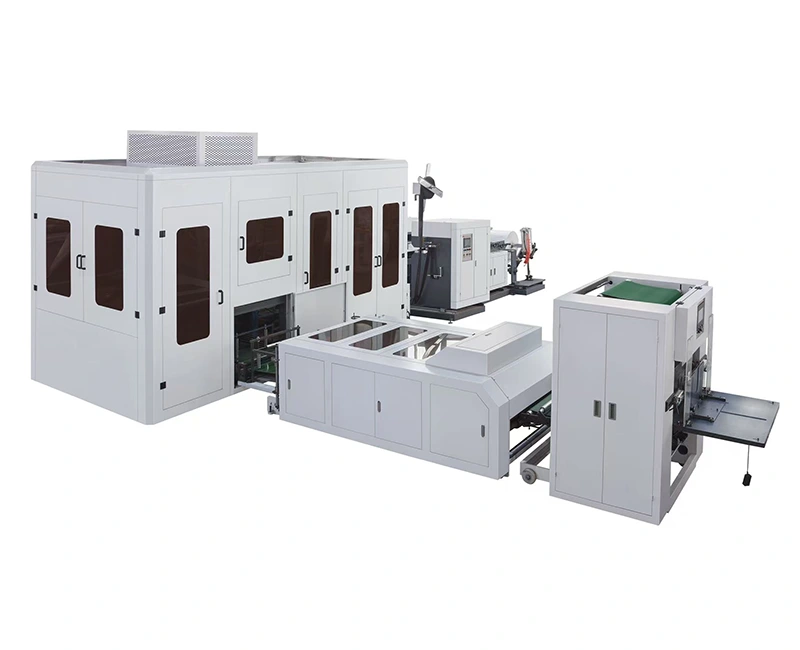 Máquina ultrasónica para fabricar bolsas tipo caja y corte D no tejido